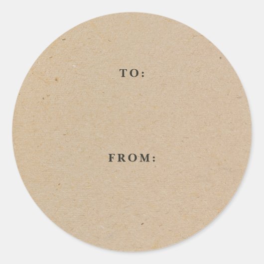 シンプル素朴クラフトギフト ラウンドシール (正面)