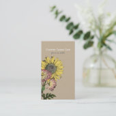 シンプル素朴クラフト紙ひまわり名刺 名刺 (スタンド正面)