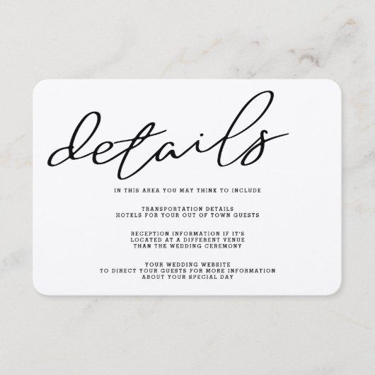 シンプル素朴クラフト紙詳細カード エンクロージャーカード (正面)