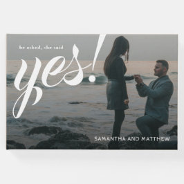 シンプル素朴シック彼女はYes婚約パーティ ゲストブック