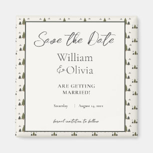 シンプル素朴シック・フォレストパタ結婚ーン マグネット