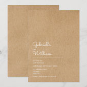 シンプル素朴スクリプト日付の保存 招待状 (正面/裏面)