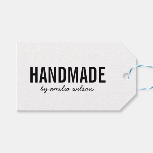 シンプル素朴スタイリッシュ手作りクラフト ギフトタグ (正面(横))