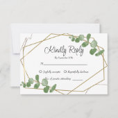 シンプル素朴セージ緑ユーカリ緑 出欠カード (正面)