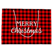 シンプル素朴バッファローは赤メリークリスマス ラージペーパーバッグ (裏面)
