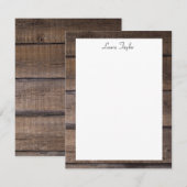 シンプル素朴パーソナライズされた木文具フラット ノートカード (正面/裏面)