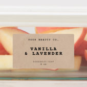 シンプル素朴パーソナライズされたKraft石鹸ラベル ラベル (貼付)