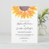シンプル素朴ヒマワリの水結婚色 招待状 (スタンド正面)