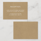 シンプル素朴フェイクKraftウェディングレセプション エンクロージャーカード (正面/裏面)