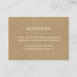 シンプル素朴フェイクKraftウェディングレセプション エンクロージャーカード