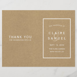 シンプル素朴フェイクKraft結婚式 プログラム