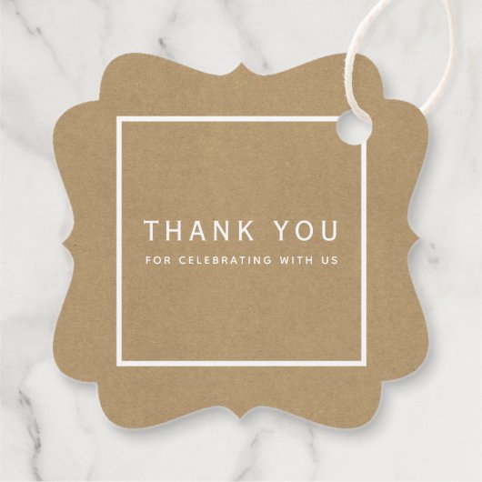 シンプル素朴フェイクKraft結婚's Thank You フェイバータグ (裏面)