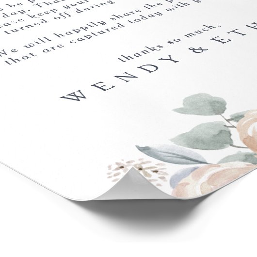 シンプル素朴フローラの取り外し式標識 ポスター (角)