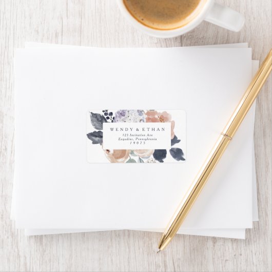 シンプル素朴フローラウェディングRSVP住所 シール (インサイチュ)