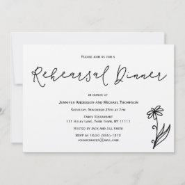 シンプル素朴フローラリハーサルディナー 招待状