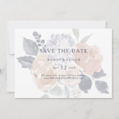 シンプル素朴フローラ横保存日付 セーブザデート (正面)