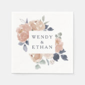 シンプル素朴フローラ結婚ナプキンス スタンダードカクテルナプキン (正面)