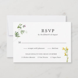 シンプル素朴ボホフローラ山花結婚粉 出欠カード