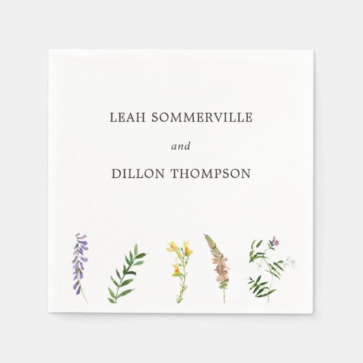 シンプル素朴ボホフローラ野結婚花 スタンダードカクテルナプキン (正面)