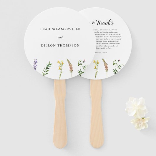 シンプル素朴ボホフローラ野結婚花 ハンドファン (正面&裏面)