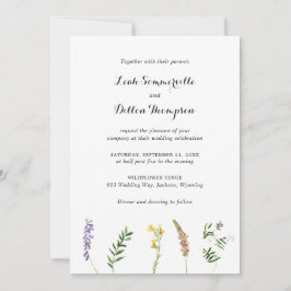 シンプル素朴ボホワイルドフラワー結婚を 招待状