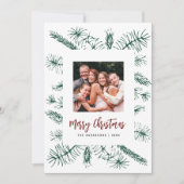 シンプル素朴ミニマル松家写真クリスマス シーズンカード (正面)