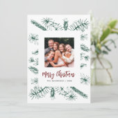 シンプル素朴ミニマル松家写真クリスマス シーズンカード (スタンド正面)