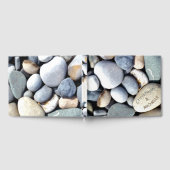 シンプル素朴モダンエレガントペブル結婚自然ズ ゲストブック (全面)