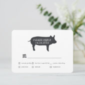 シンプル素朴モダンカントリーファームハ結婚ウス 出欠カード (スタンド正面)