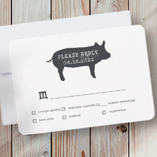 シンプル素朴モダンカントリーファームハ結婚ウス 出欠カード