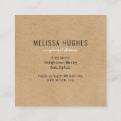 シンプル素朴モダンクラフト スクエア名刺 (裏面)