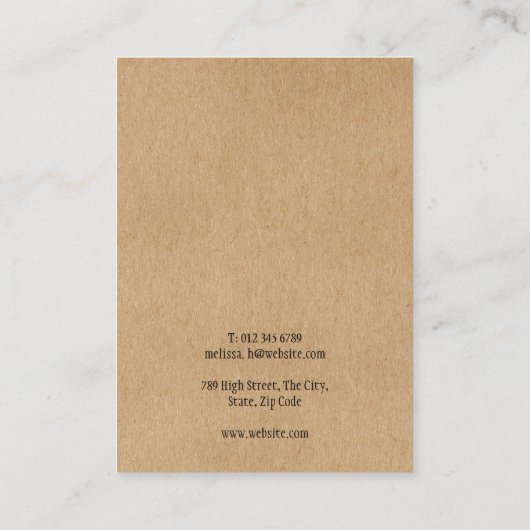 シンプル素朴モダンジュエリー表示カード 名刺 (裏面)