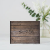 シンプル素朴モダンブラック&ブラウンウェディングRSVP ポストカード (スタンド正面)