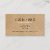 シンプル素朴モダンKraftアポイントメントカード 名刺 (裏面)