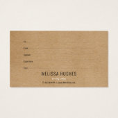 シンプル素朴モダンKraftギフト証明書 (裏面)