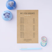 シンプル素朴モダンKraftサロンサービスメニュー チラシ (シングル)