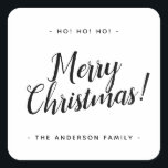 シンプル素朴モダンScript Christmas Giftラベル スクエアシール<br><div class="desc">シンプルモダン素朴台本メリークリスマスラベル</div>