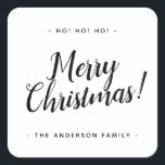 シンプル素朴モダンScript Merry Christmas スクエアシール<br><div class="desc">シンプル素朴モダンScript Merry Christmas Squareステッカー</div>