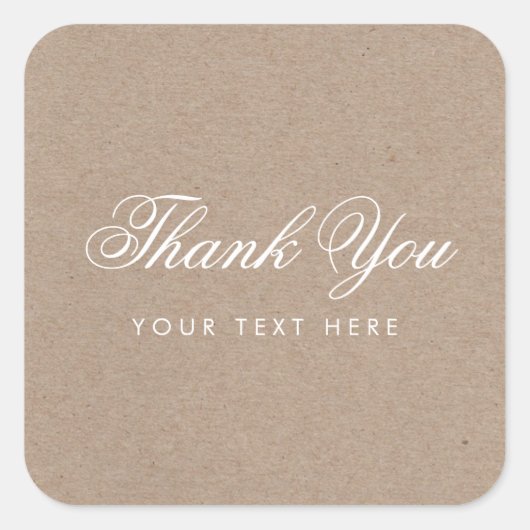 シンプル素朴モダンThank You Sticker スクエアシール (正面)