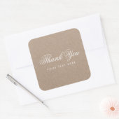 シンプル素朴モダンThank You Sticker スクエアシール (封筒)