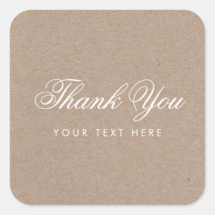 シンプル素朴モダンThank You Sticker スクエアシール