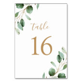 シンプル素朴ユーカリ結婚ー テーブルナンバー (裏面)