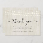 シンプル素朴ライトウッドの妖精ライト サンキューカード (正面/裏面)