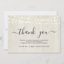 シンプル素朴ライトウッドの妖精ライト サンキューカード