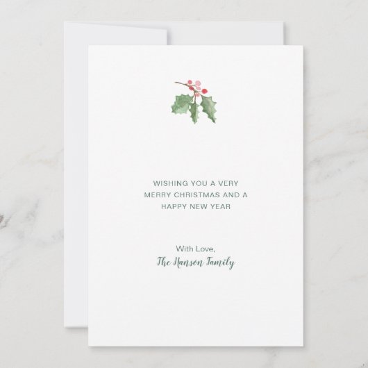 シンプル素朴リースメリークリスマス シーズンカード (裏面)