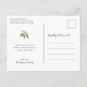 シンプル素朴リースメリークリスマス シーズンポストカード (裏面)