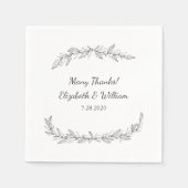 シンプル素朴ヴィンテージつる植物結婚ズ スタンダードカクテルナプキン (正面)