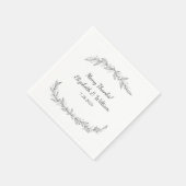 シンプル素朴ヴィンテージつる植物結婚ズ スタンダードカクテルナプキン (角)