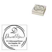 シンプル素朴円差出人住所 ラバースタンプ (押印)