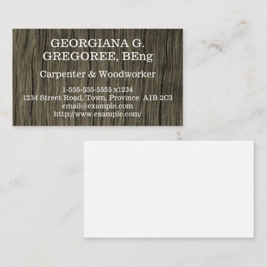 シンプル素朴大工 名刺 (正面/裏面)